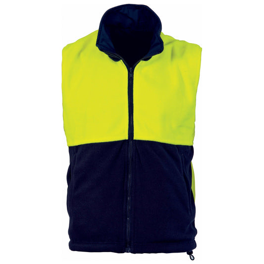DNC HiVis 2-Tone Zip Reversible Vest - 3826-Queensland Workwear Supplies