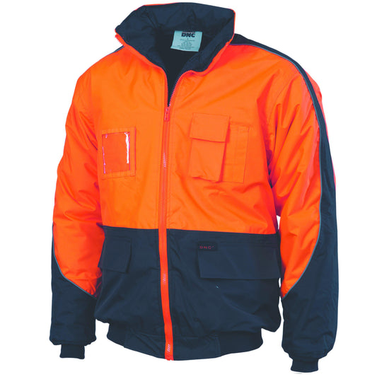 DNC HiVis Contrast Bomber Jacket - 3991-Queensland Workwear Supplies