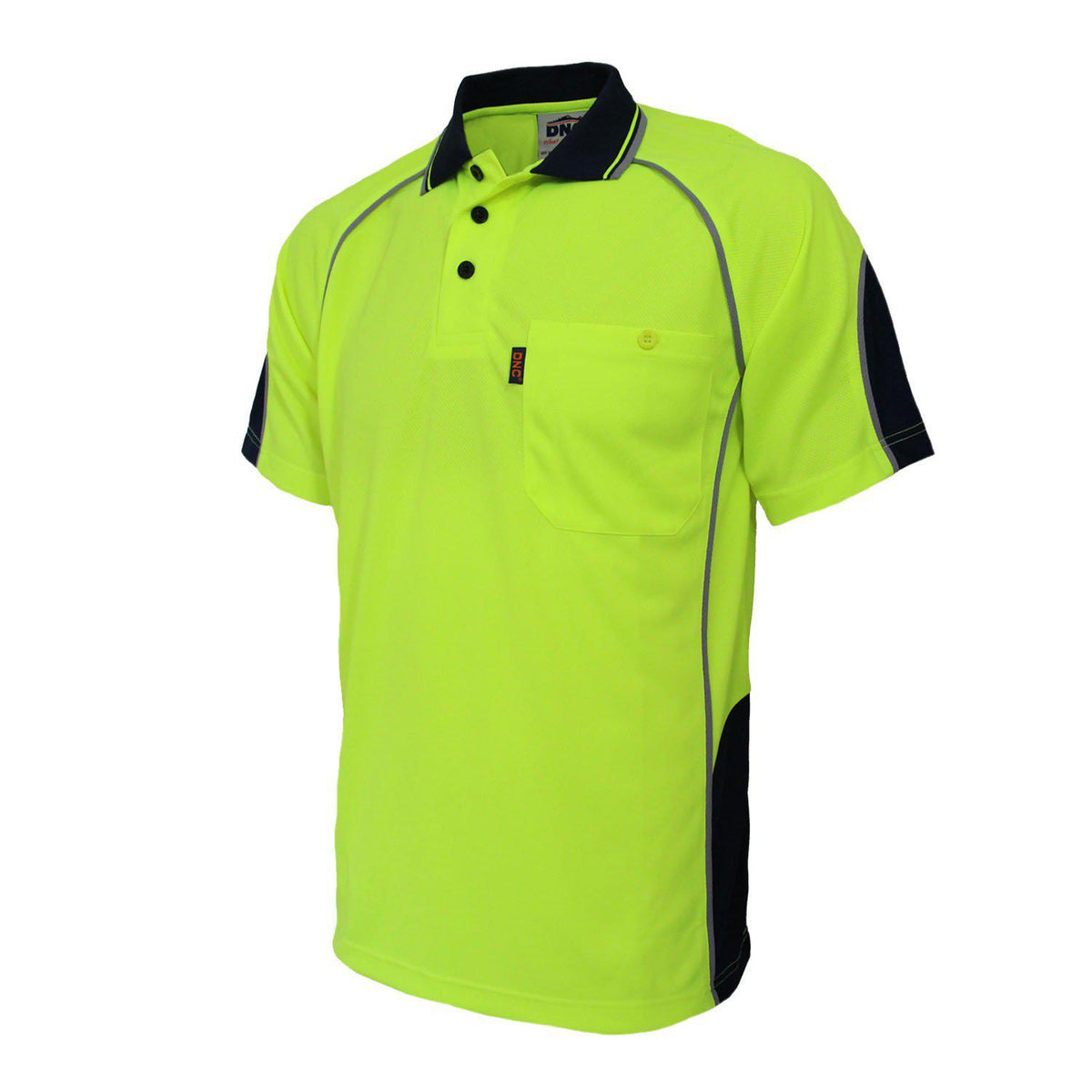 DNC HiVis Semicircle-piping Polo - 3569-Queensland Workwear Supplies