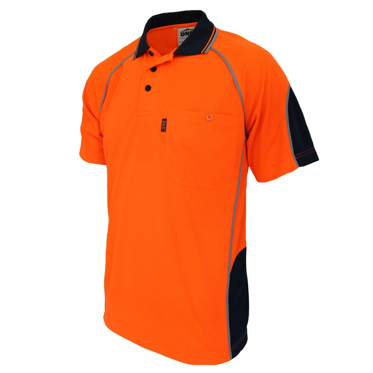 DNC HiVis Semicircle-piping Polo - 3569-Queensland Workwear Supplies