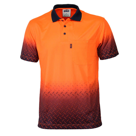 DNC HiVis Sublimated Diamond Plate Polo - 3552-Queensland Workwear Supplies
