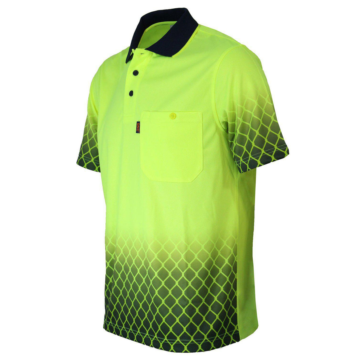 DNC HiVis Sublimated Metal Mesh Polo - 3551-Queensland Workwear Supplies