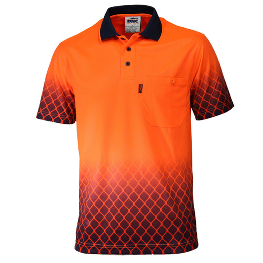 DNC HiVis Sublimated Metal Mesh Polo - 3551-Queensland Workwear Supplies