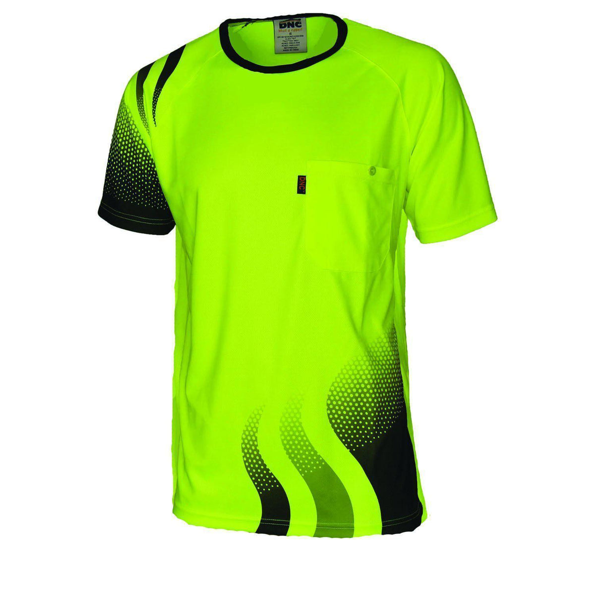 DNC HiVis Sublimated Wave Tee - 3562-Queensland Workwear Supplies