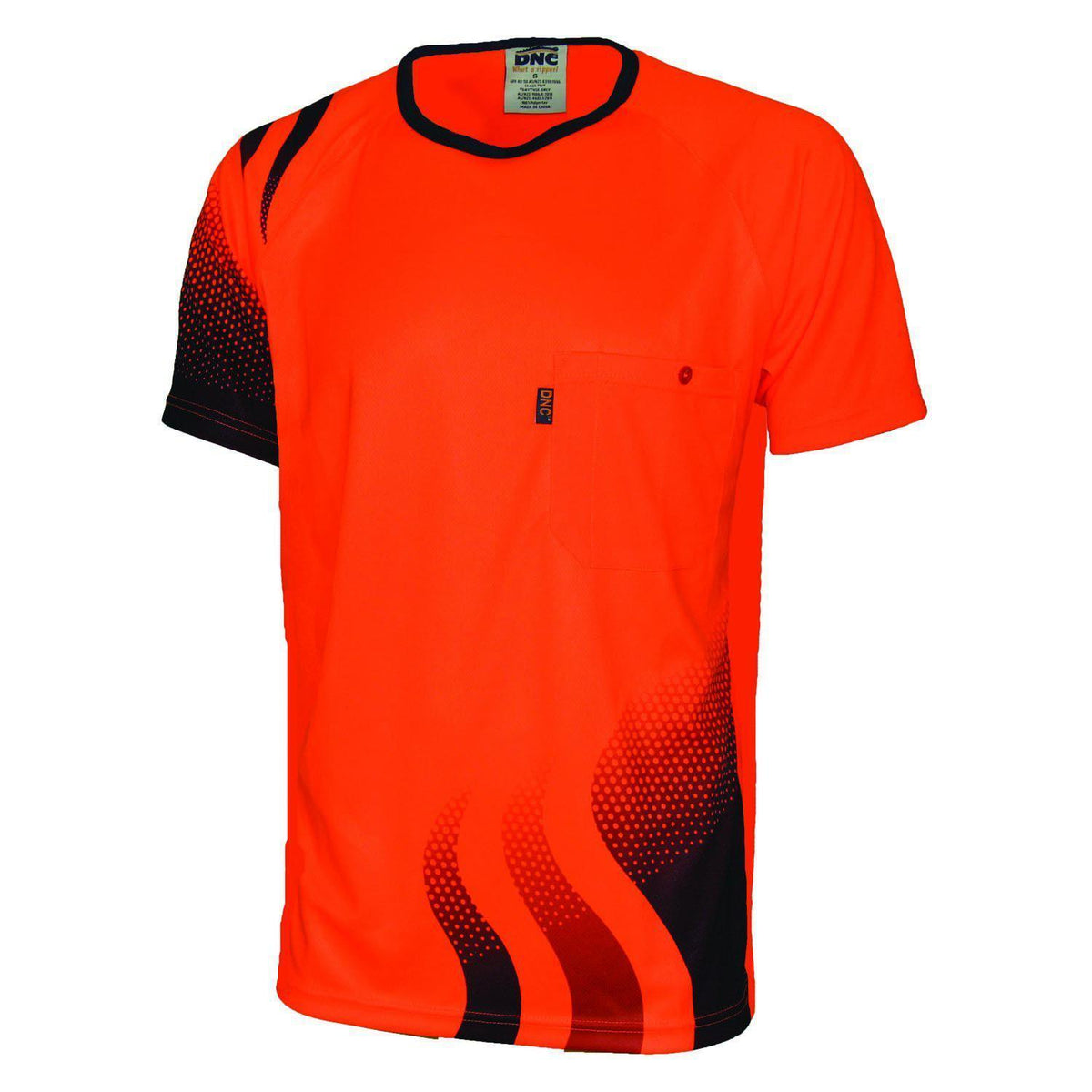 DNC HiVis Sublimated Wave Tee - 3562-Queensland Workwear Supplies