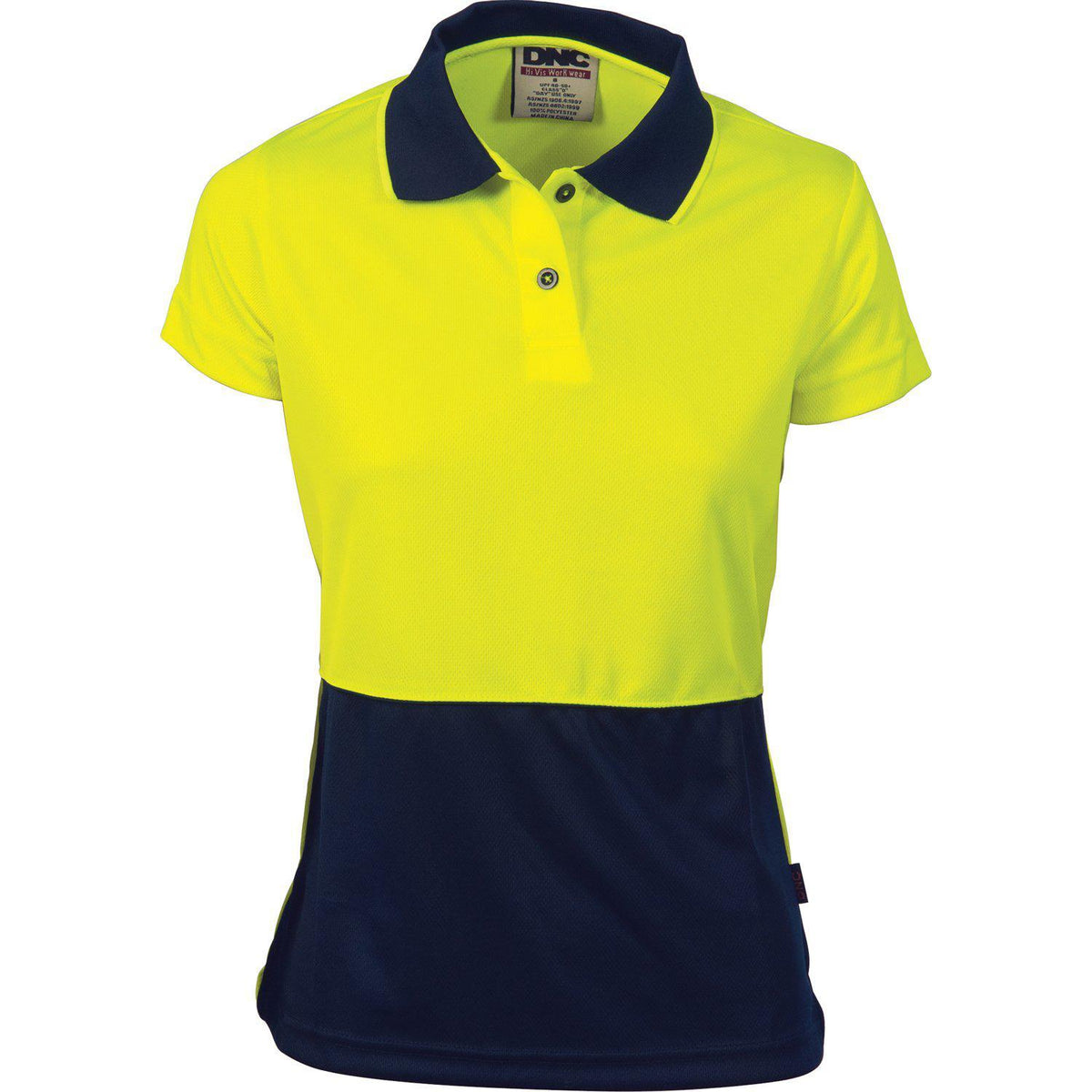 DNC Ladies HiVis 2-Tone Short Sleeve Polo - 3897-Queensland Workwear Supplies