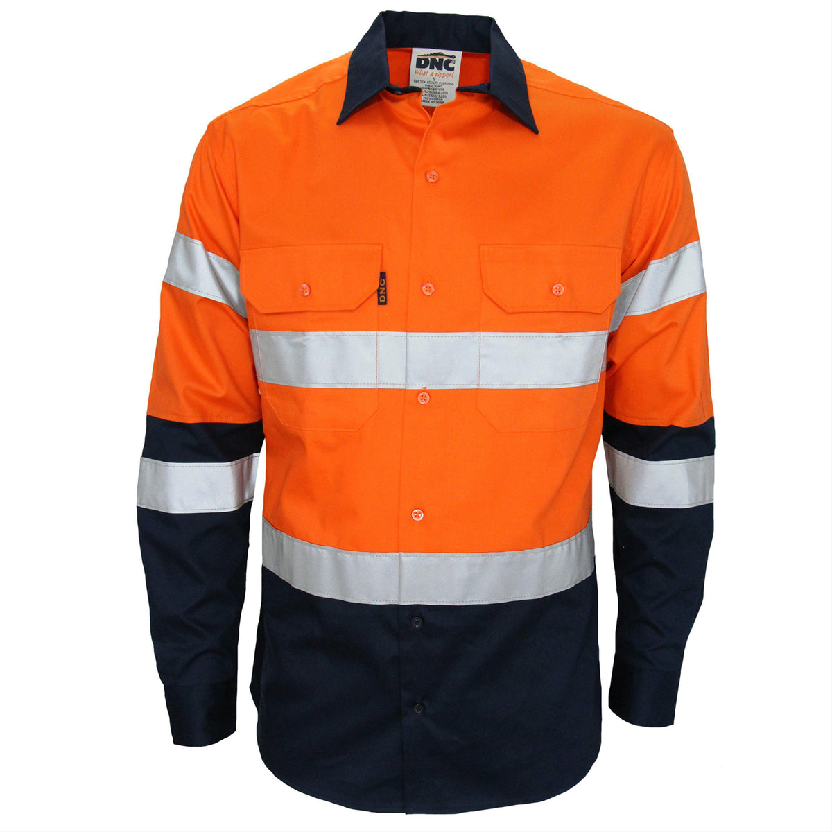DNC Taped HiVis 2-Tone Long Sleeve Shirt - 3976-Queensland Workwear Supplies