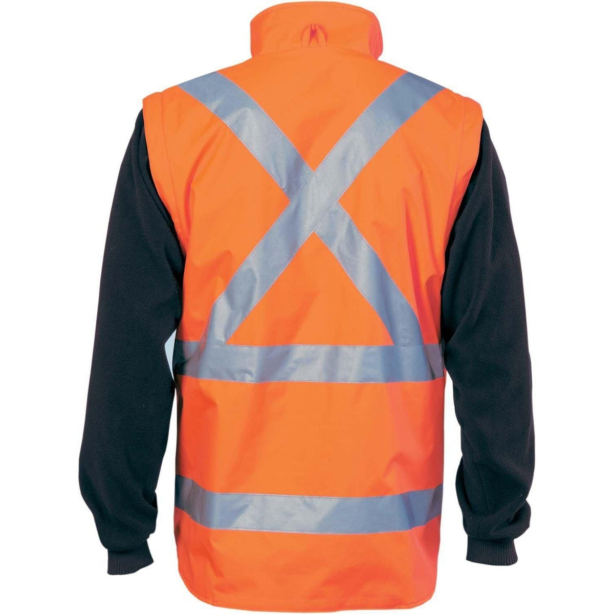 DNC Taped HiVis 4in1 X-Back Zip Off Sleeve Reversible Vest - 3990-Queensland Workwear Supplies