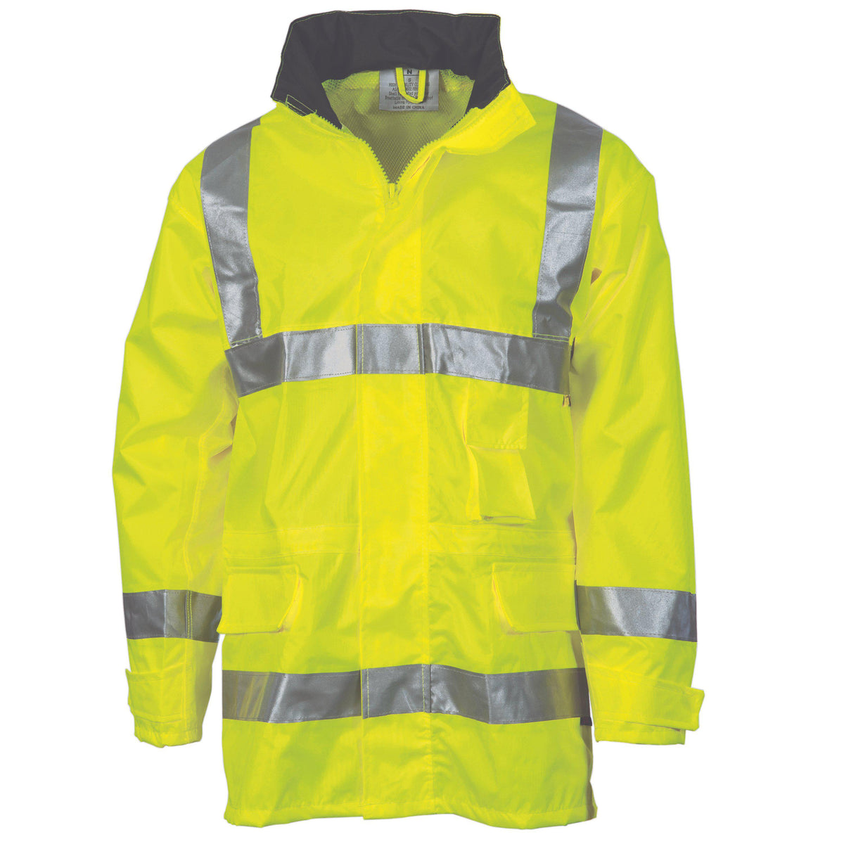 DNC Taped HiVis Breathable Rain Jacket - 3871-Queensland Workwear Supplies