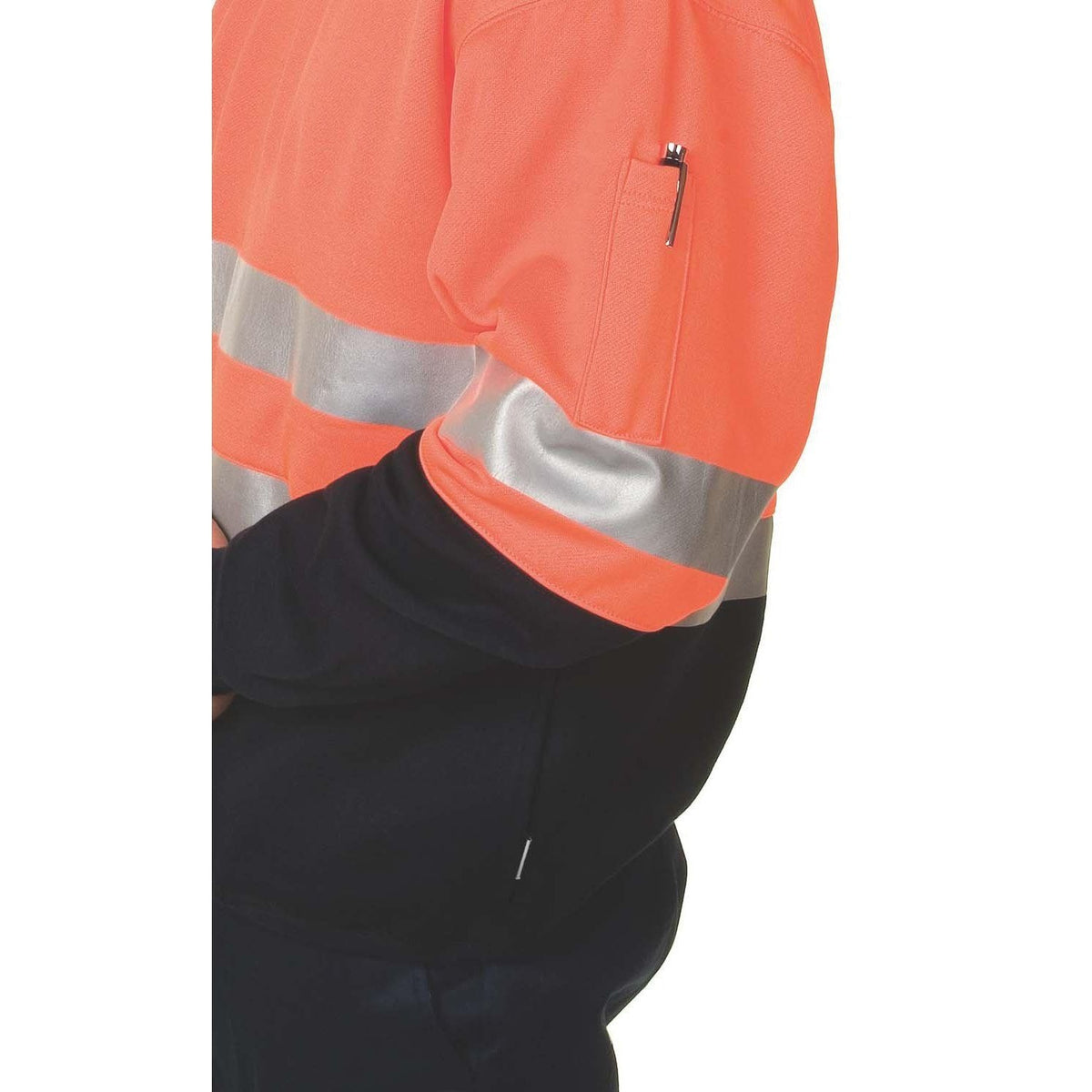 DNC Taped HiVis Cotton 1/2 Zip Fleecy - 3925-Queensland Workwear Supplies