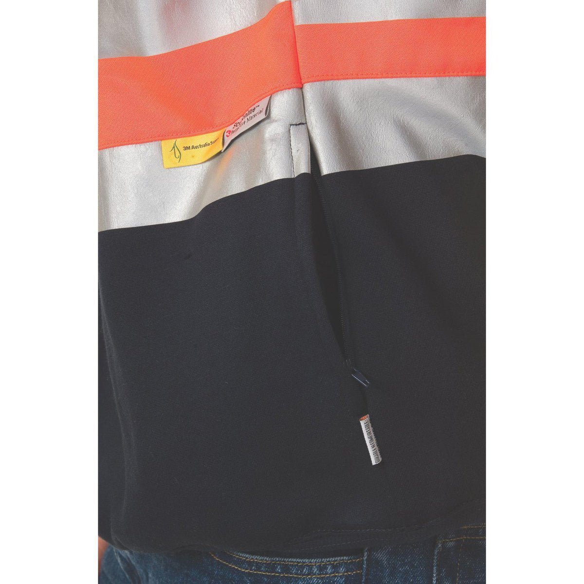 DNC Taped HiVis Cotton 1/2 Zip Fleecy - 3925-Queensland Workwear Supplies