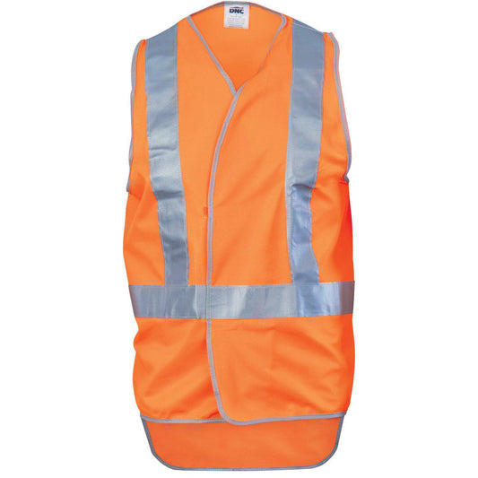 DNC Taped HiVis Safety Vest, With Tail & X-Back - 3802-Queensland Workwear Supplies