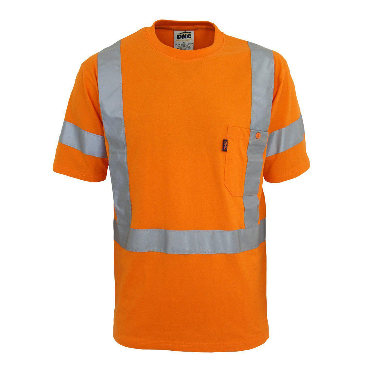 DNC Taped HiVis Short Sleeve Cotton Tee - 3917-Queensland Workwear Supplies