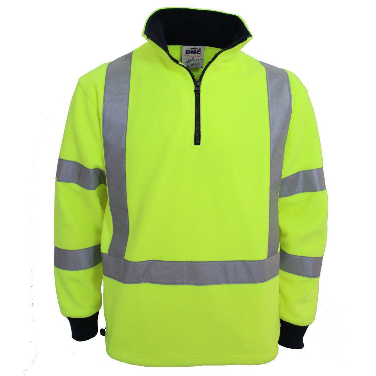 DNC Taped HiVis X-Back Polar Fleece - 3730-Queensland Workwear Supplies