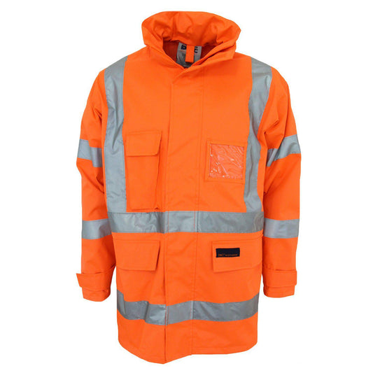 DNC Taped HiVis X-Back Rain Jacket - 3996-Queensland Workwear Supplies