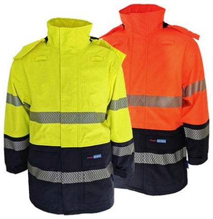 DNC Taped HiVis Flame Resistant  & Arc Rated Rain Jacket - 3467