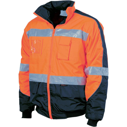 HiVis D/N Contrast Bomber Jacket - 3992-Queensland Workwear Supplies
